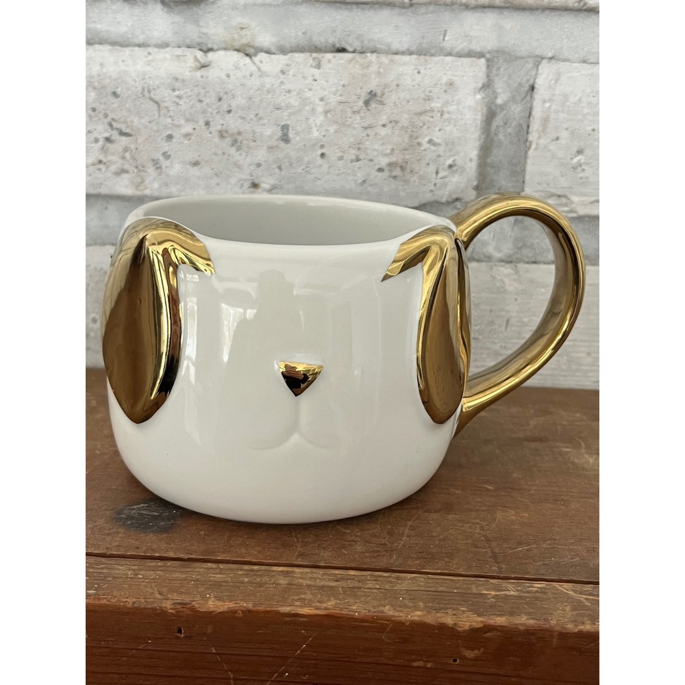 Puppy Dog Mug Gold & White Modern Expressions MUG‎ ONLY